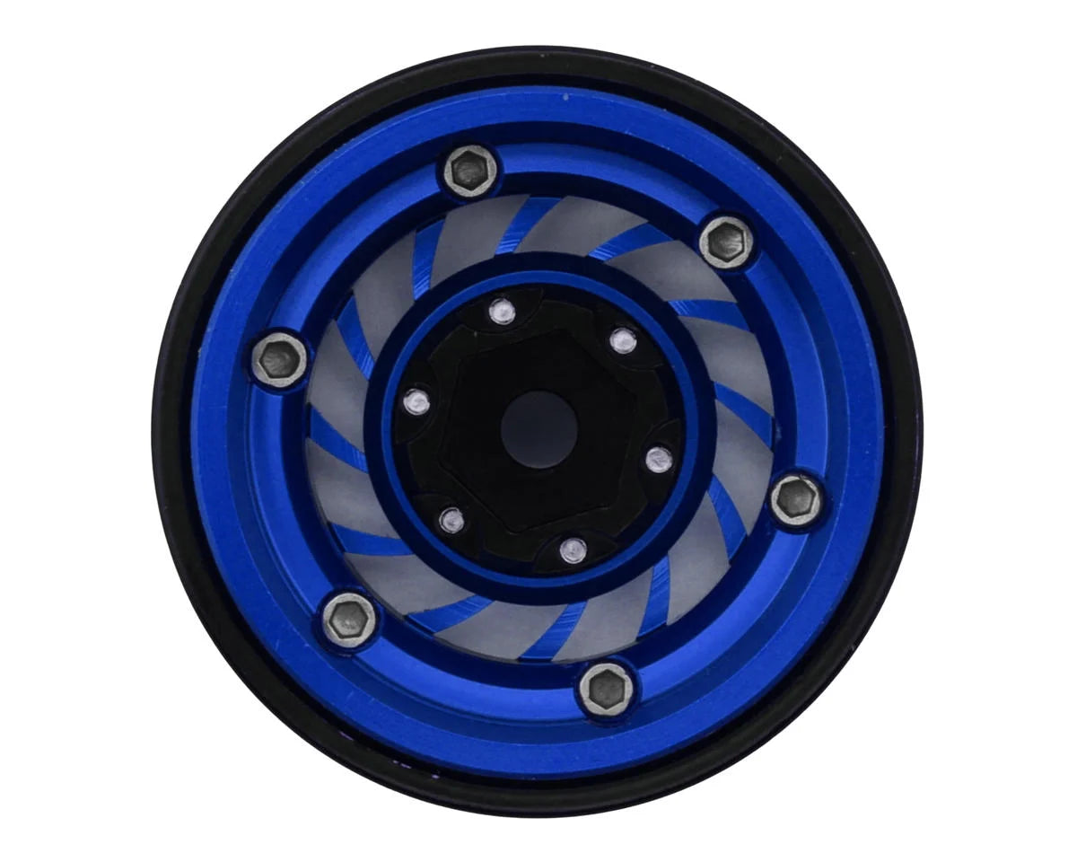Type L 1.0" Aluminum Cyclone Beadlock Wheels (Blue) (4) (27.5g ea)