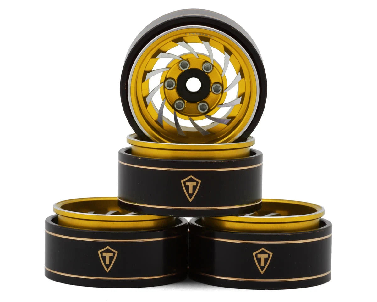Type L 1.0" Aluminum Cyclone Beadlock Wheels (Gold) (4) (27.5g ea)