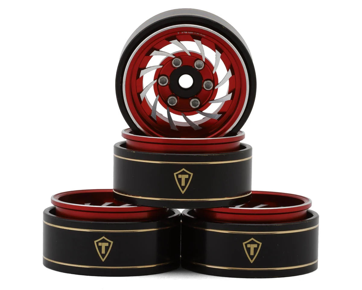 Type L 1.0" Aluminum Cyclone Beadlock Wheels (Red) (4) (27.5g ea)