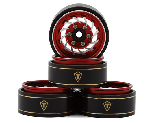 Type L 1.0" Aluminum Cyclone Beadlock Wheels (Red) (4) (27.5g ea)