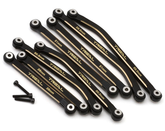 Axial SCX24 Brass High Clearance Suspension Links Set (Black) (37g) (132mm Wheelbase) (C10/JLU/Bronco/4Runner)