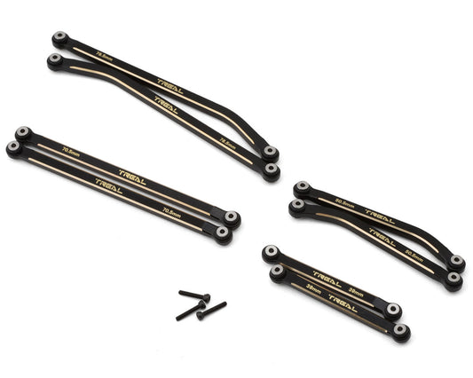 Axial SCX24 Brass High Clearance Suspension Links Set (Black) (44g) (155mm Wheelbase) (Gladiator/Power Wagon)