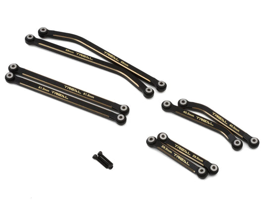 Axial SCX24 Brass High Clearance Suspension Links Set (Black) (37.g) (133.7mm Wheelbase) (Deadbolt/Betty)