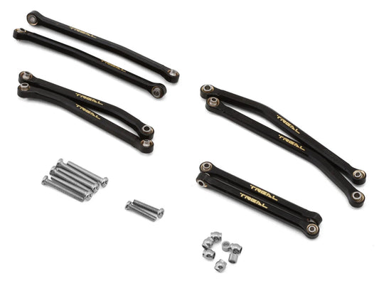 Axial SCX30 Brass High Clearance Suspension Links Set (Black) (Bronco/Wrangler)