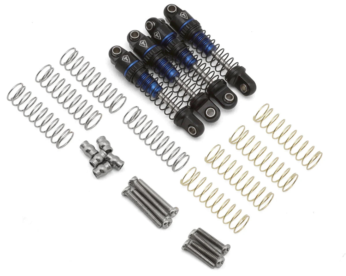 Axial SCX30 23mm Aluminum Oil-Filled Threaded Shocks (Blue) (4)