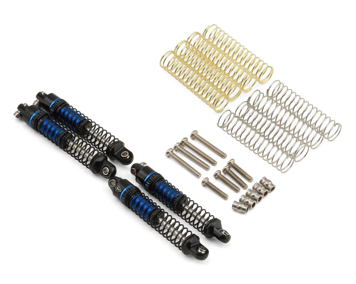 Axial SCX30 29mm Aluminum Threaded Oil-fillable Long-Travel Shocks (Blue) (4)