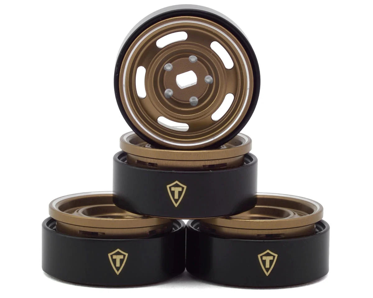 0.7" 5-Slot Aluminum Micro Rock Crawler Beadlock Wheels (Bronze) (4) (8g ea)