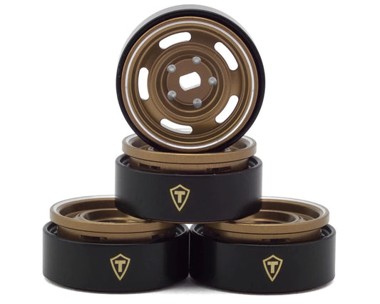 0.7" 5-Slot Aluminum Micro Rock Crawler Beadlock Wheels (Bronze) (4) (8g ea)