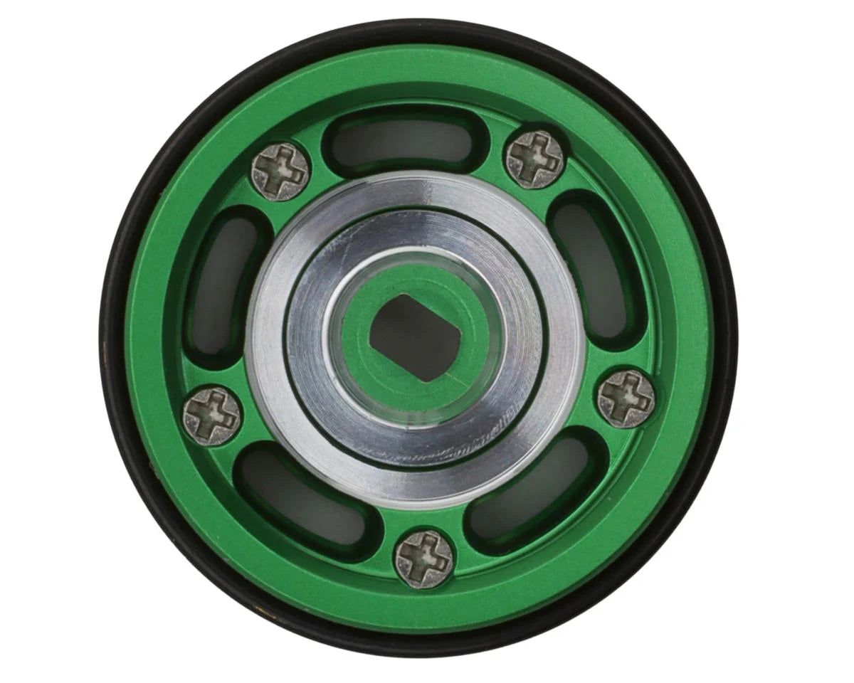 0.7" 5-Slot Aluminum Micro Rock Crawler Beadlock Wheels (Green) (4) (8g ea)
