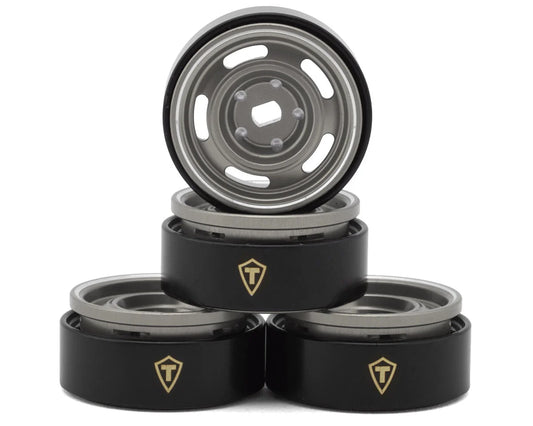 0.7" 5-Slot Aluminum Micro Rock Crawler Beadlock Wheels (Grey) (4) (8g ea)
