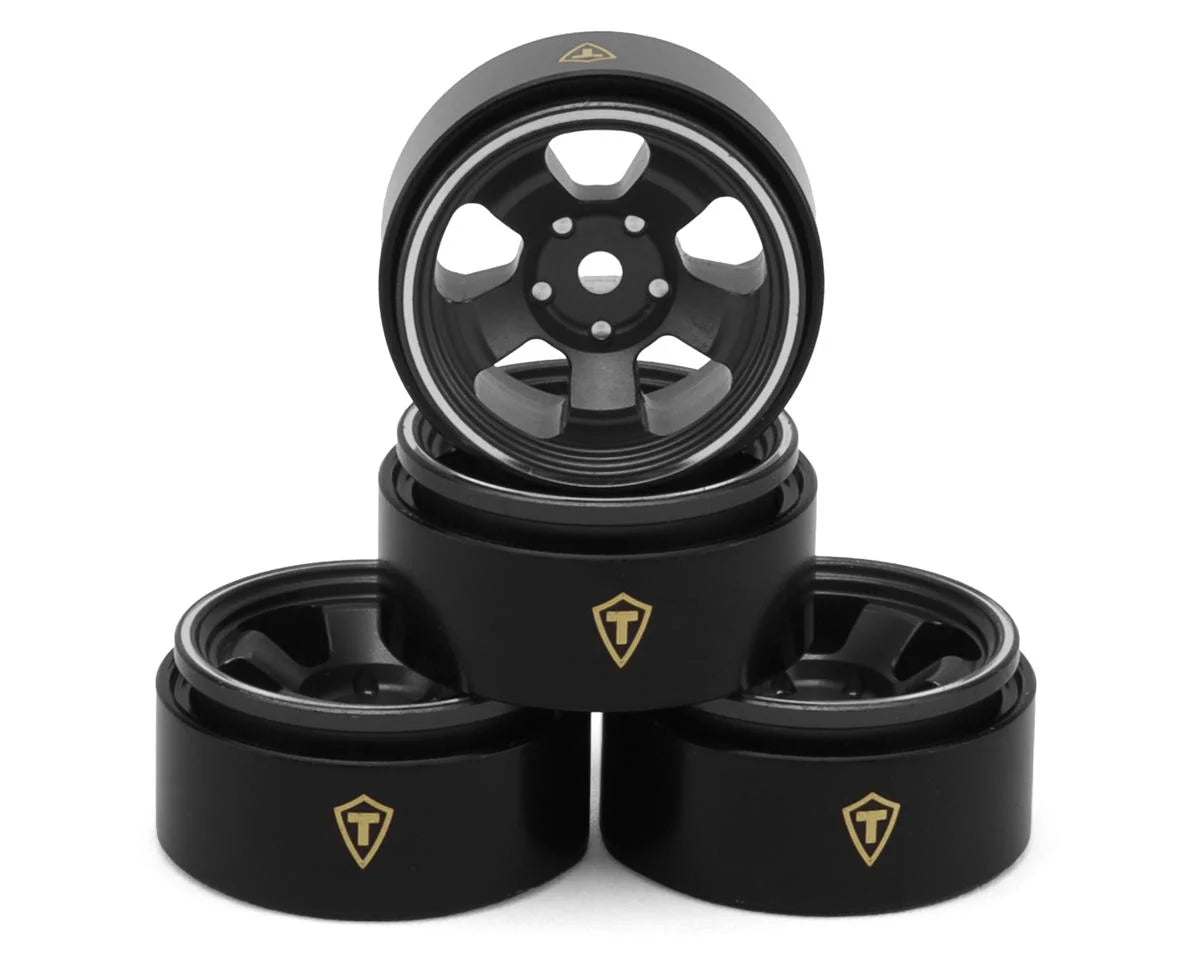 Axial SCX30 Type B 0.7" 5-Spoke Aluminum Micro Rock Crawler Beadlock Wheels (Grey) (4)
