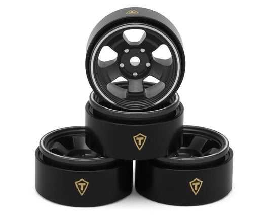 Axial SCX30 Type B 0.7" 5-Spoke Aluminum Micro Rock Crawler Beadlock Wheels (Grey) (4)