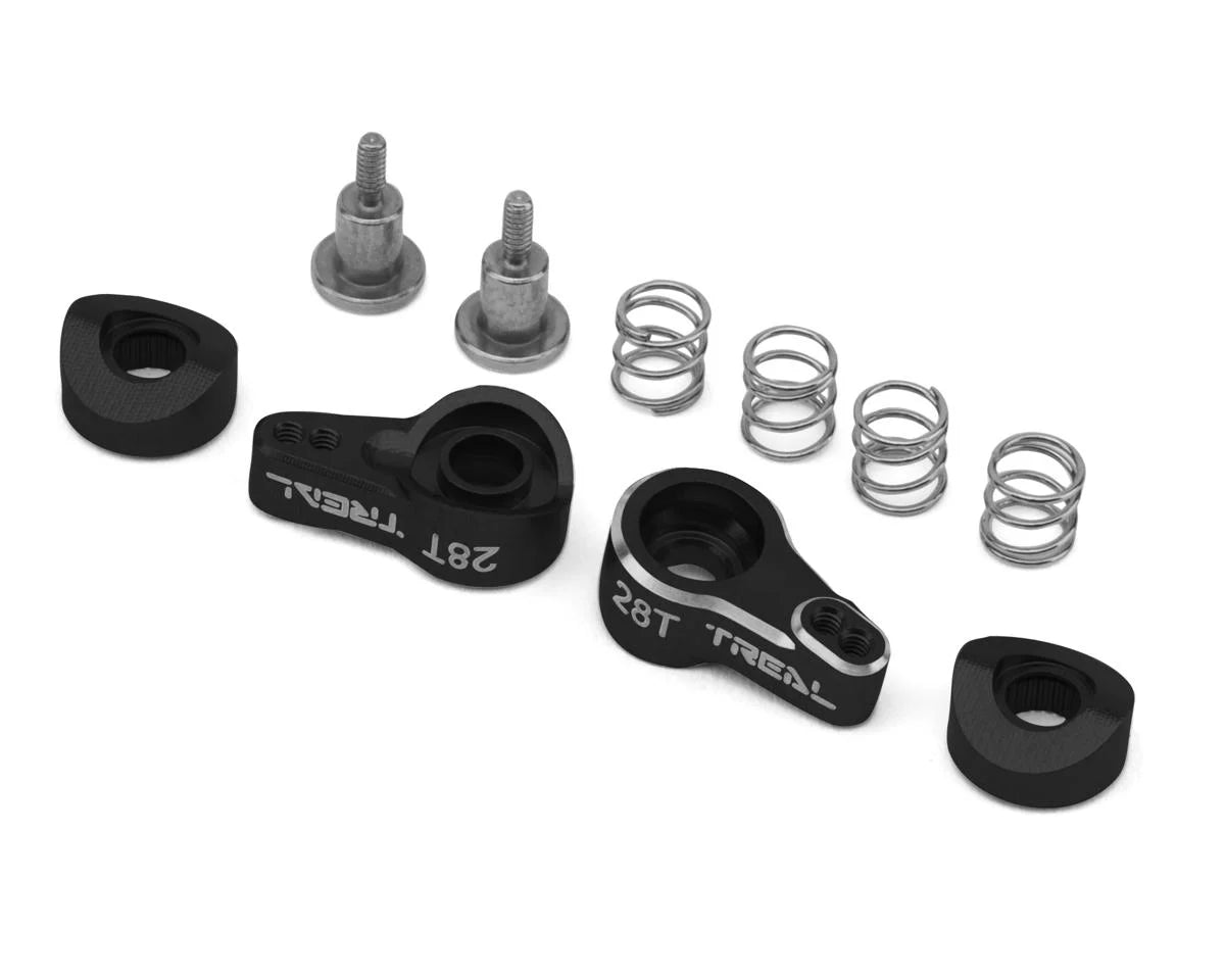 Axial SCX30 7075 Aluminum Servo Savers (Titanium) (28T) (2)
