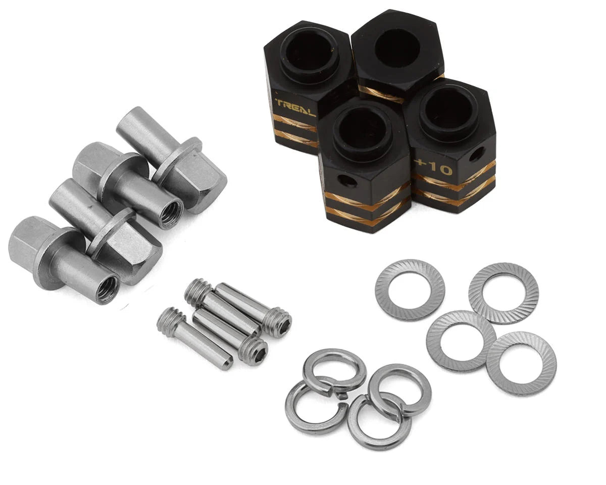 Treal Hobby Traxxas TRX-4 Brass Extended Hex Hubs (Black) (4)