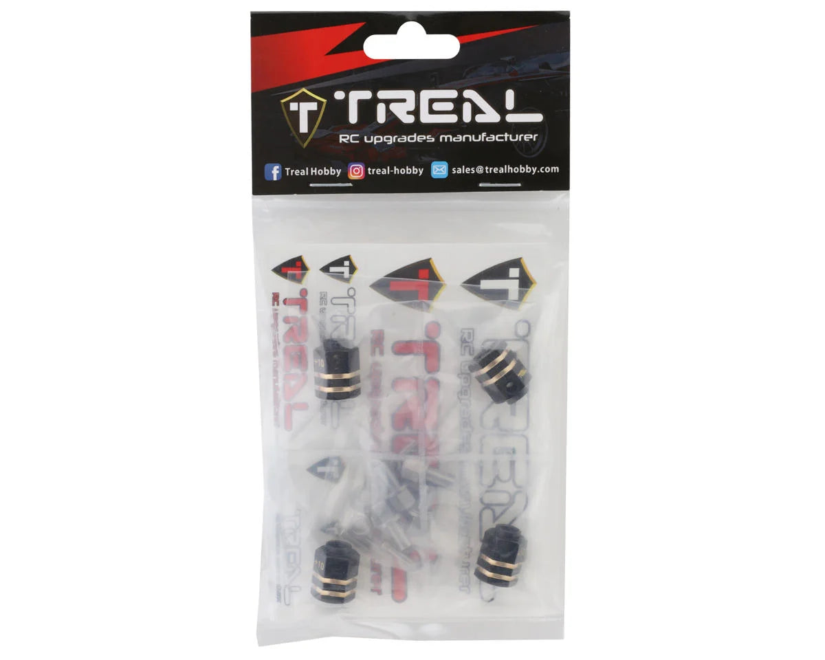 Treal Hobby Traxxas TRX-4 Brass Extended Hex Hubs (Black) (4)