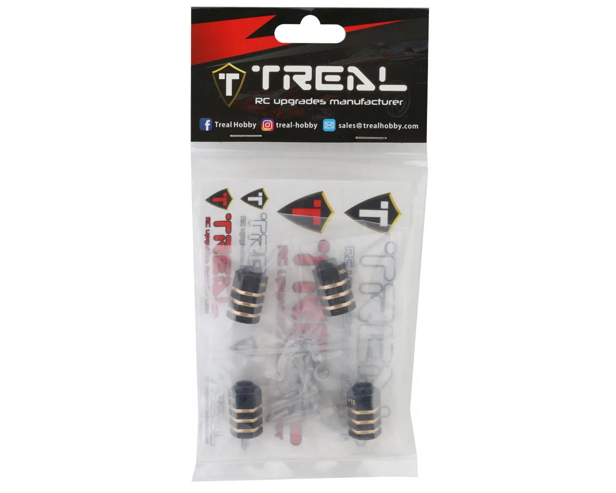 Treal Hobby Traxxas TRX-4 Brass Extended Hex Hubs (Black) (4)