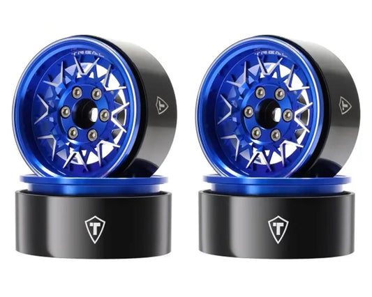 Type V 1.9" V-Spoke Beadlock Wheels (Blue) (4)