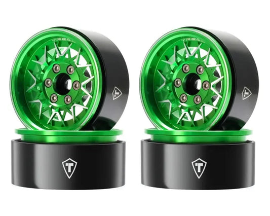 Type V 1.9" V-Spoke Beadlock Wheels (Green) (x4)
