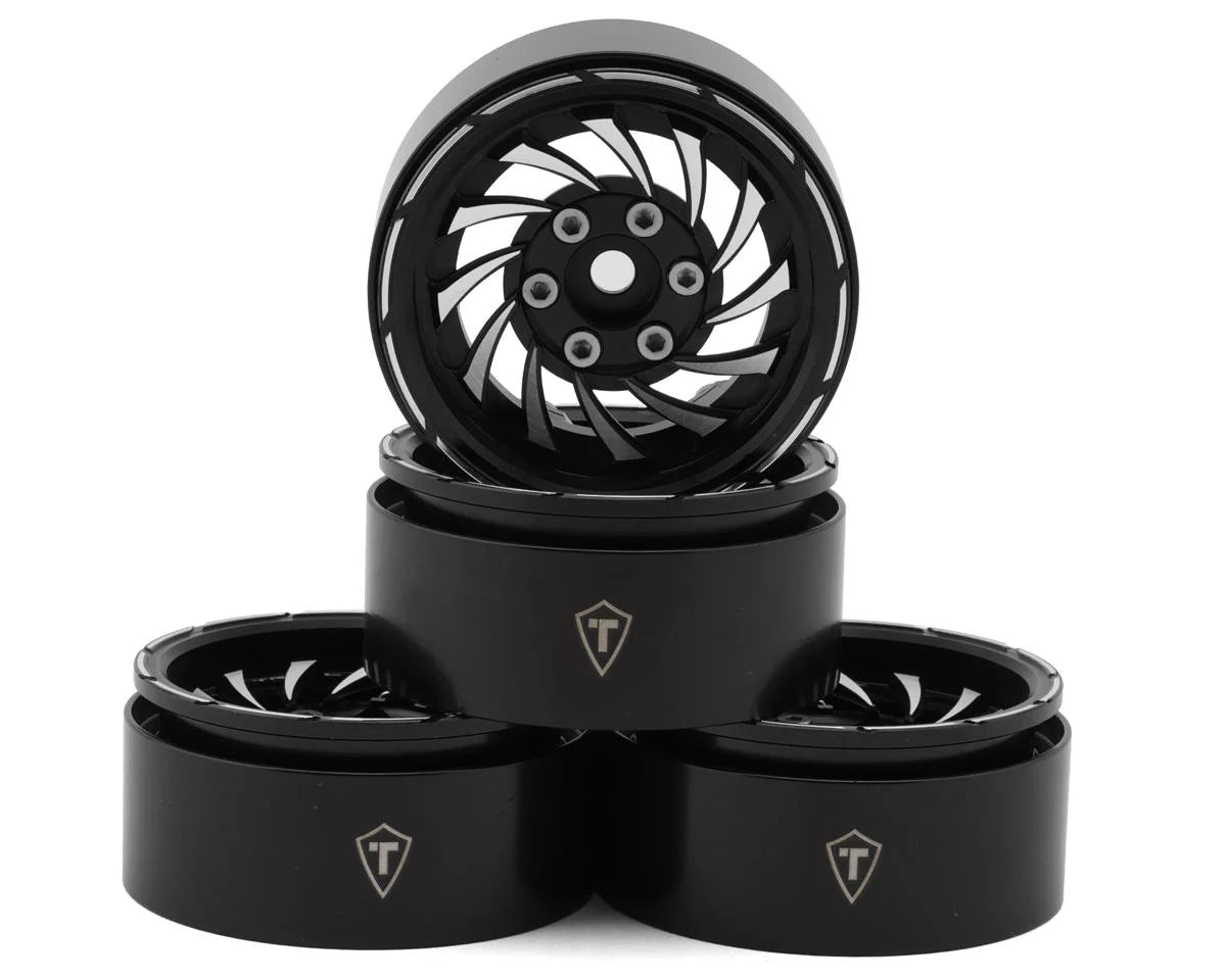 Cyclone 1.9" Aluminum Beadlock Wheels (Black) (4) (122.5g)