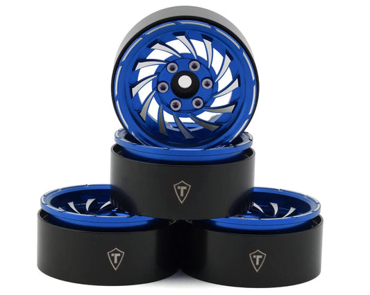 Cyclone 1.9" Aluminum Beadlock Wheels (Blue) (4) (122.5g)
