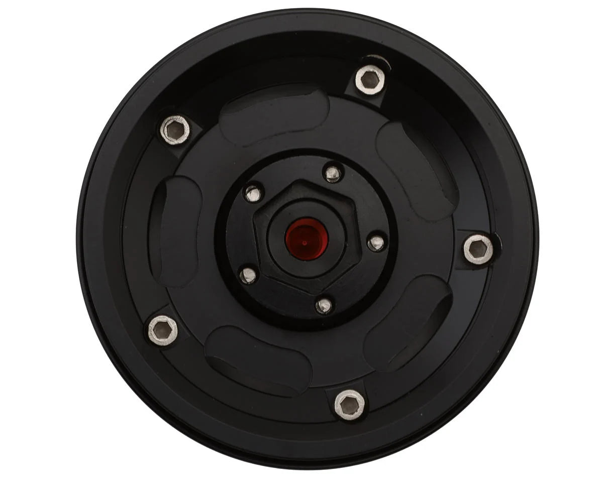 1.9" Aluminum Retro-Style Vintage Wagon Crawler Beadlock Wheels (132.5g) (Black) (4)
