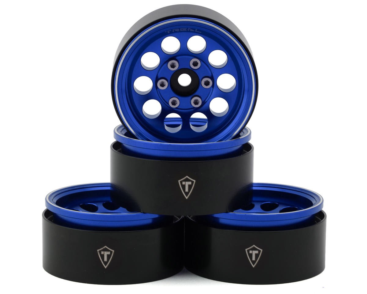 1.9" Type F 10-Hole Aluminum Crawler Beadlock Wheels (Blue) (4) (128.6g ea)