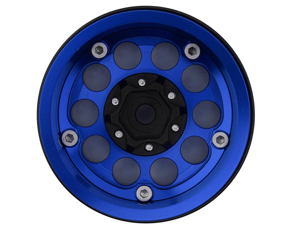 1.9" Type F 10-Hole Aluminum Crawler Beadlock Wheels (Blue) (4) (128.6g ea)