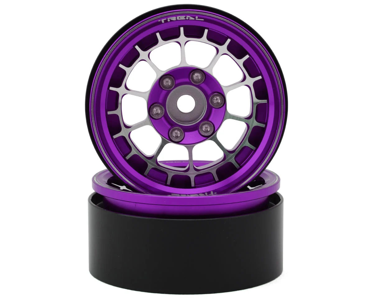 Treal Hobby Type A 1.9'' Spoked Beadlock Wheels (Purple) (x2)