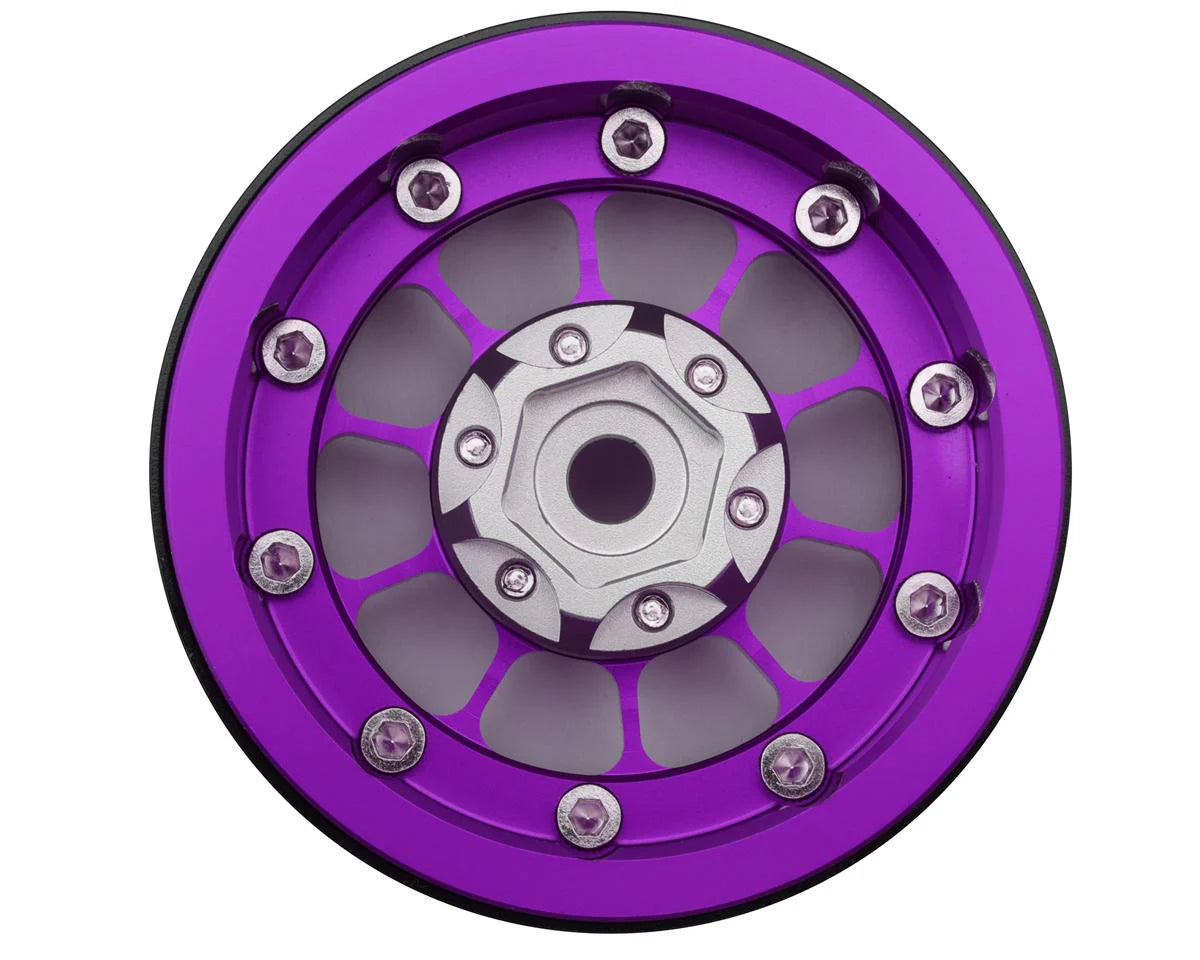 Treal Hobby Type A 1.9'' Spoked Beadlock Wheels (Purple) (x2)