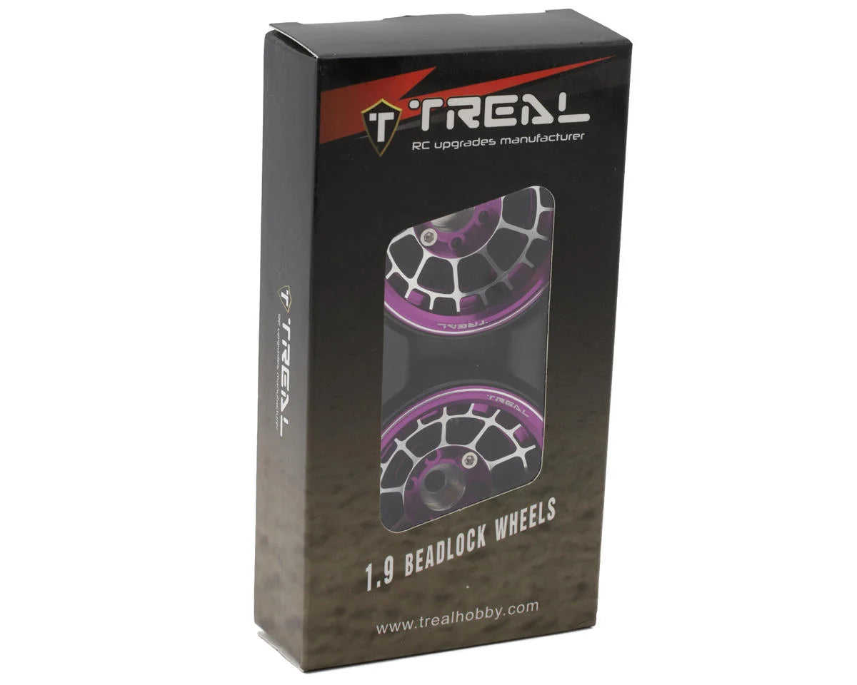 Treal Hobby Type A 1.9'' Spoked Beadlock Wheels (Purple) (x2)