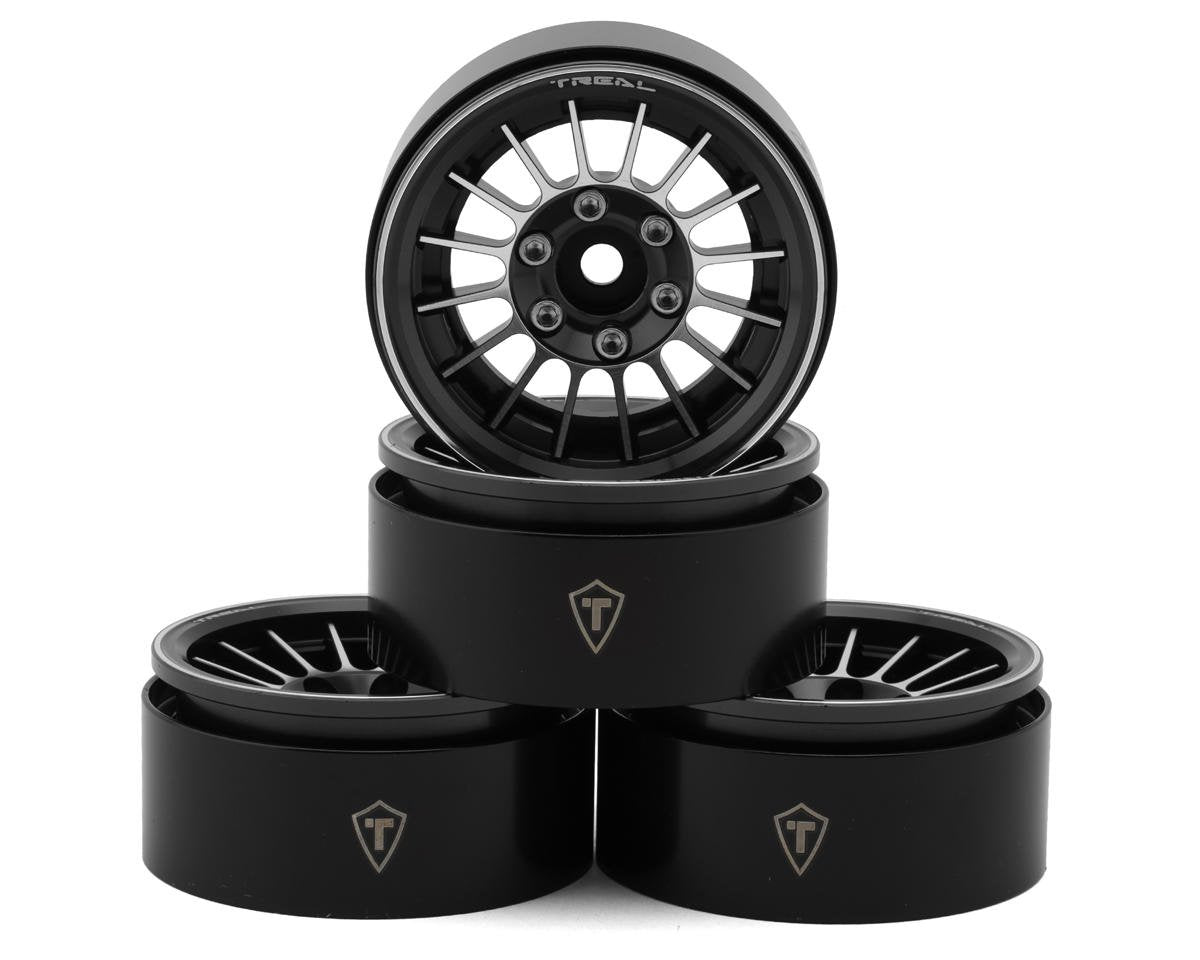 1.9" Type-J Multi-Spoke Aluminum Crawler Beadlock Wheels (Black) (4) (113.7g ea)