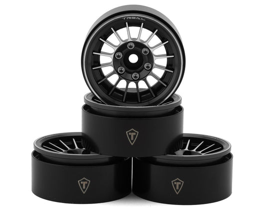 1.9" Type-J Multi-Spoke Aluminum Crawler Beadlock Wheels (Black) (4) (113.7g ea)