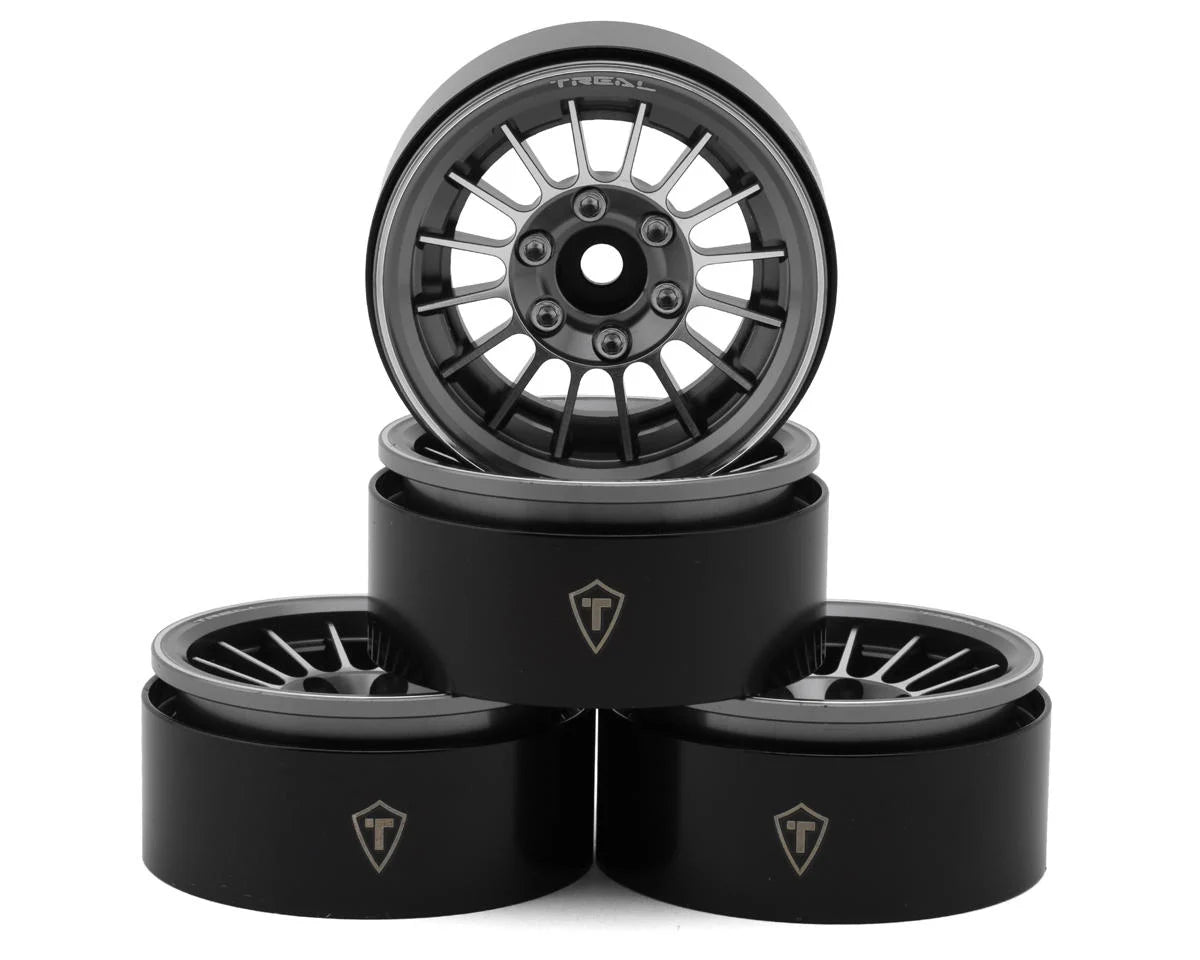 1.9" Type-J Multi-Spoke Aluminum Crawler Beadlock Wheels (Grey) (4) (113.7g ea)