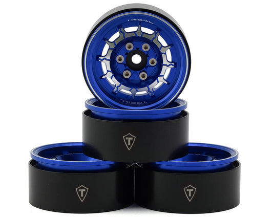 1.9" Type-M Aluminum Crawler Beadlock Wheels (Blue) (4) (122.9g ea)
