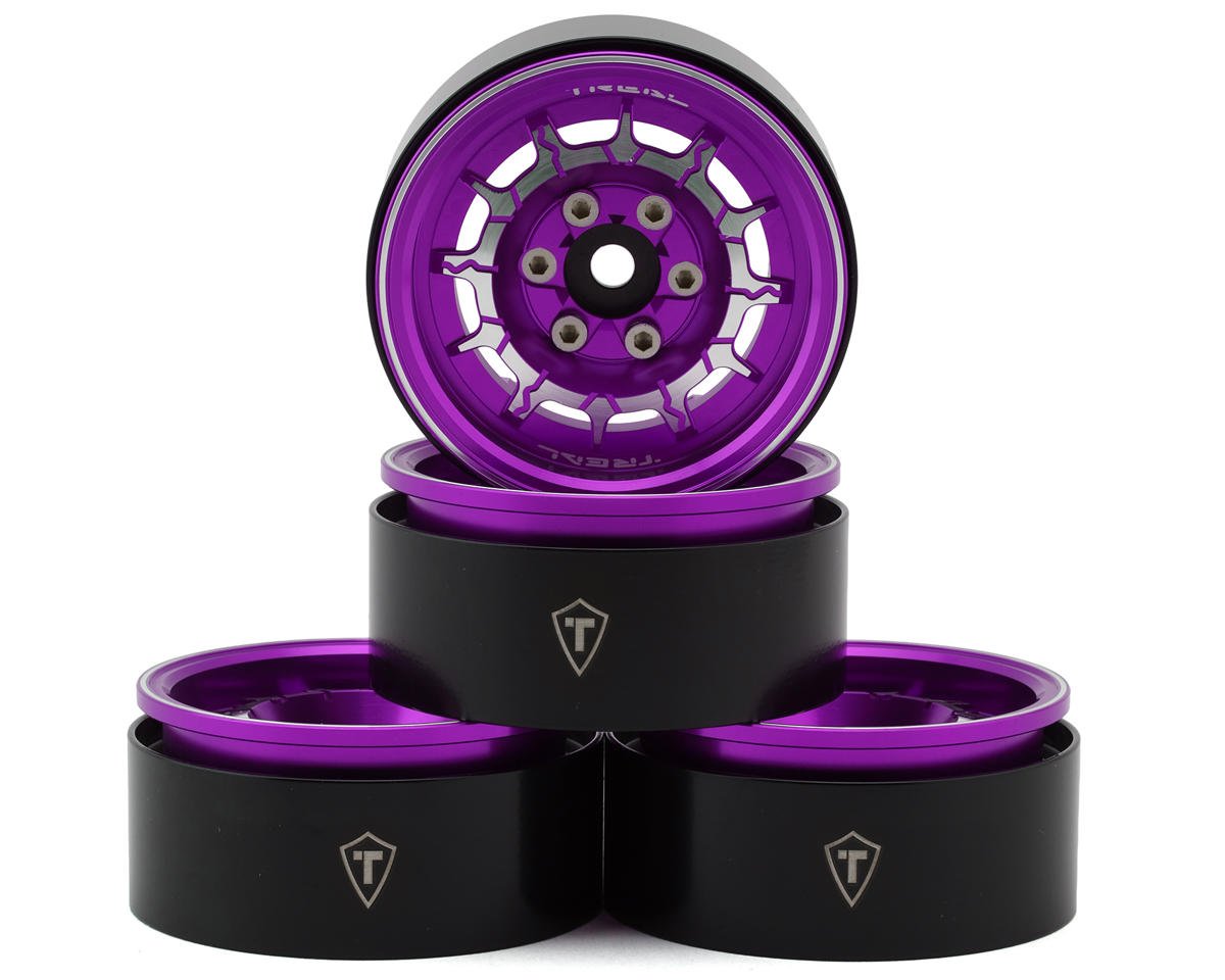 1.9" Type-M Aluminum Crawler Beadlock Wheels (Purple) (4) (122.9g ea)