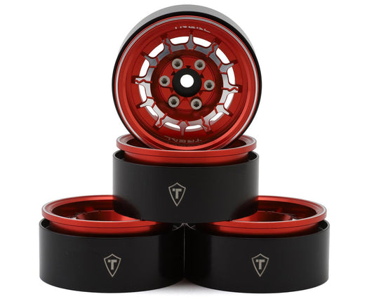 1.9" Type-M Aluminum Crawler Beadlock Wheels (Red) (4) (122.9g ea)