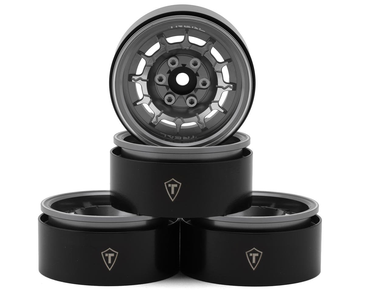 1.9" Type-M Aluminum Crawler Beadlock Wheels (Titanium) (4) (122.9g ea)