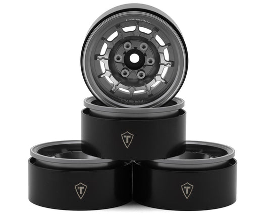 1.9" Type-M Aluminum Crawler Beadlock Wheels (Titanium) (4) (122.9g ea)