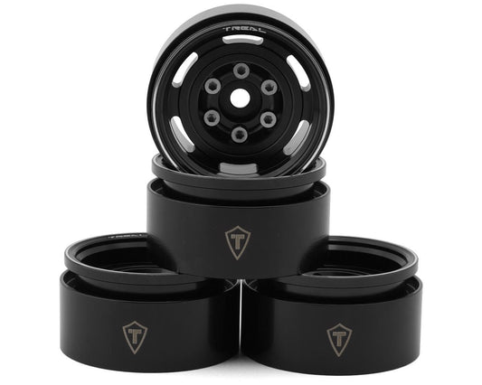 1.55" Type A Vintage Wagon Aluminum Crawler Beadlock Wheels (Black) (4) (103.7g ea)
