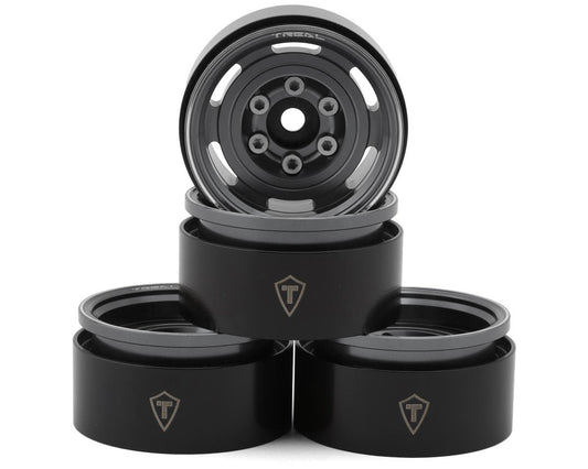 1.55" Type A Vintage Wagon Aluminum Crawler Beadlock Wheels (Grey) (4) (103.7g ea)
