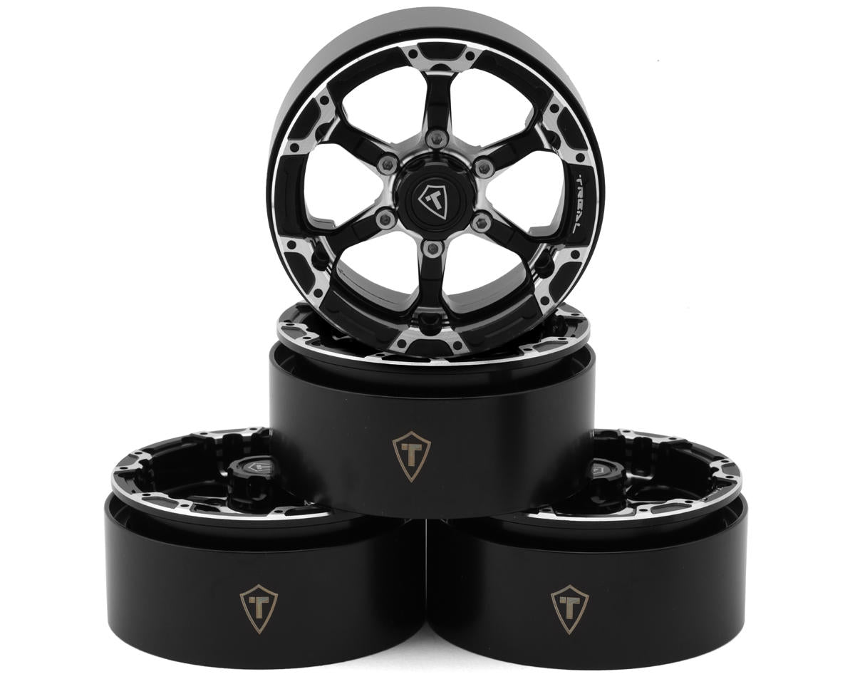 Type 4P 1.9" 6-Spoke Beadlock Wheels (Black) (4)