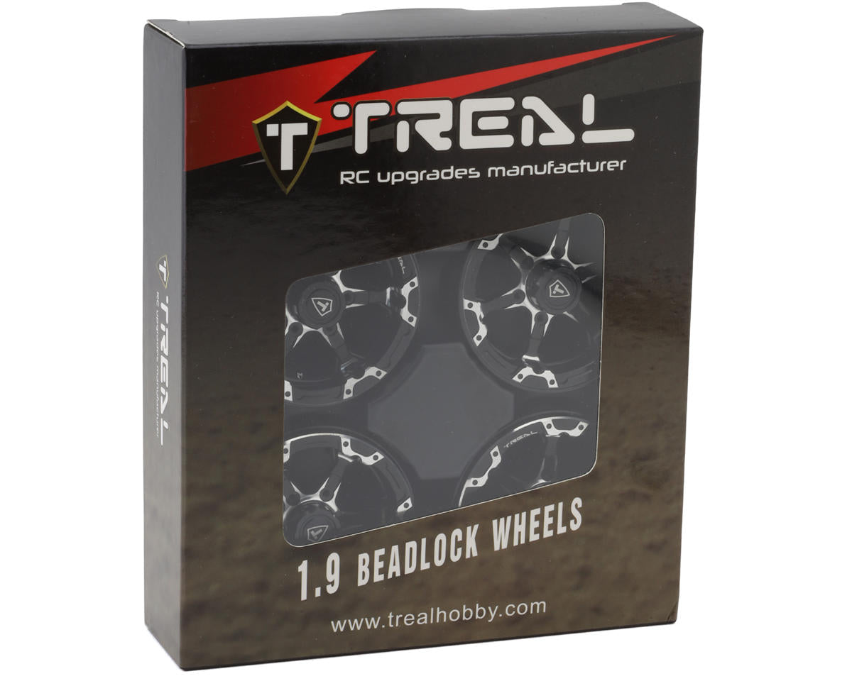 Type 4P 1.9" 6-Spoke Beadlock Wheels (Black) (4)