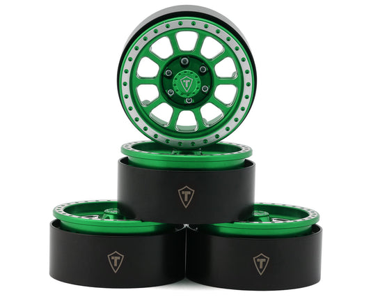 Type V2 1.9" Beadlock Wheels (Green/Silver) (4)