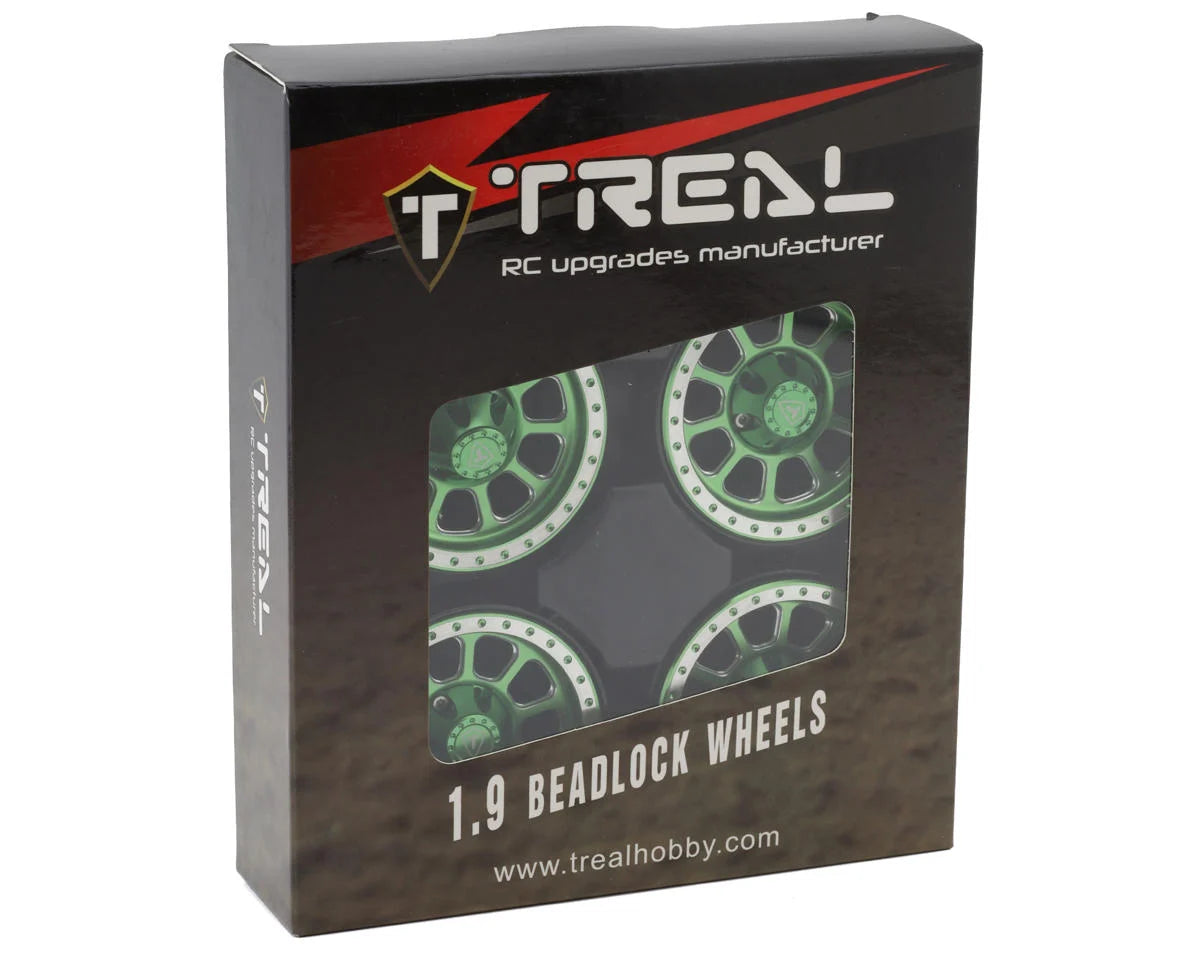 Type V2 1.9" Beadlock Wheels (Green/Silver) (4)