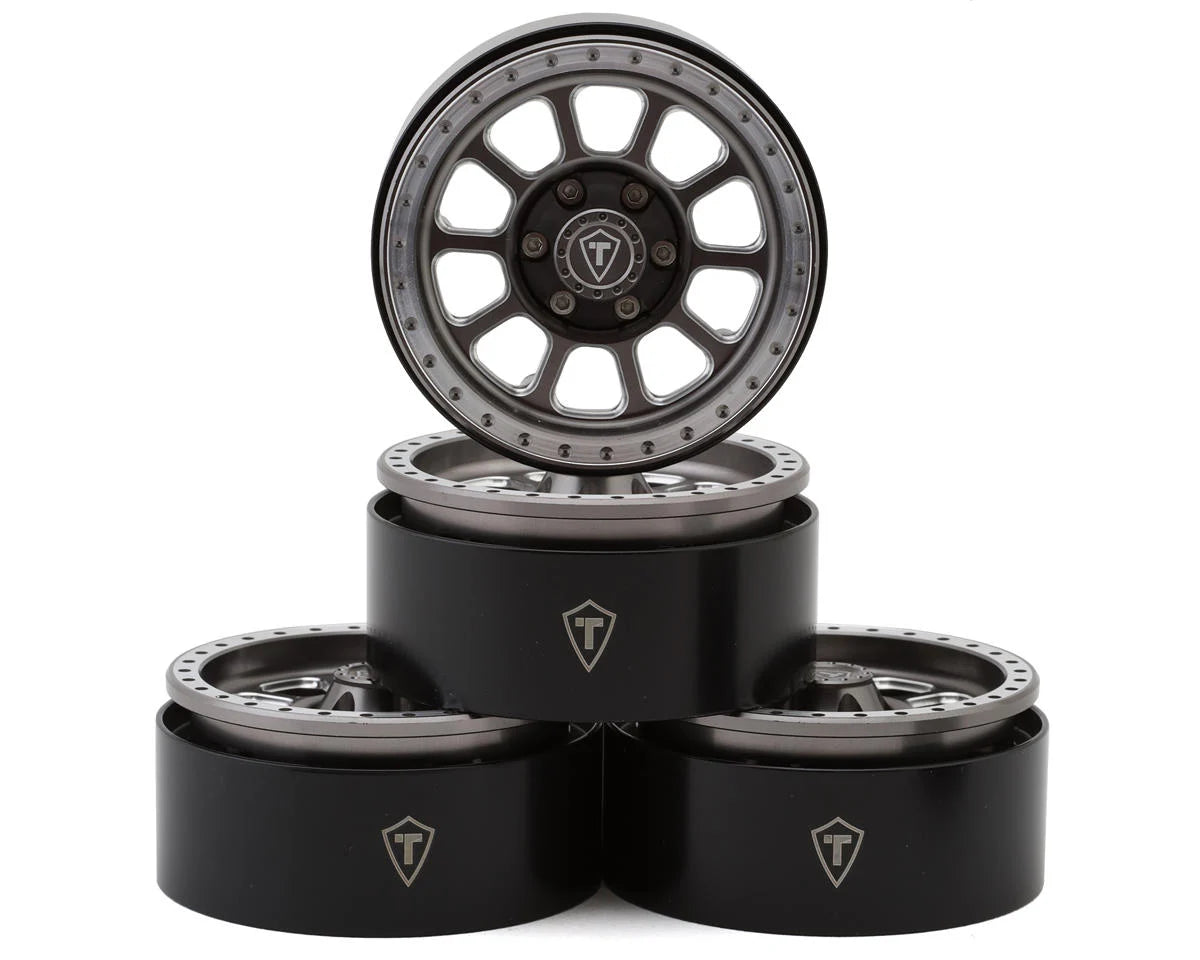 Type V2 1.9" 10-Spoke Beadlock Wheels (Titanium/Silver) (x4)
