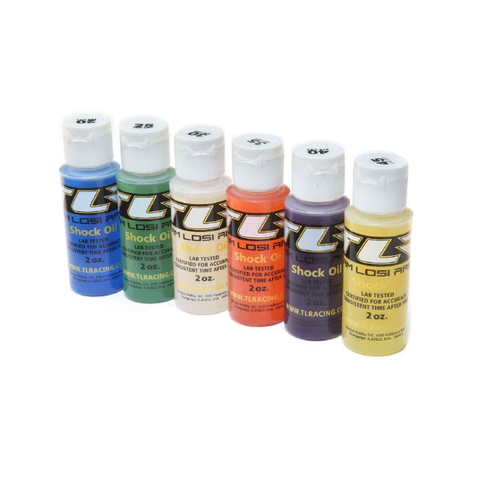 Silicone Shock Oil 6 PACK, 20-45WEIGHT, 195-610CST, 2OZ