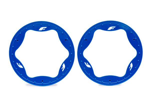 Beadlock rings, rear, blue (4.3") (x2)