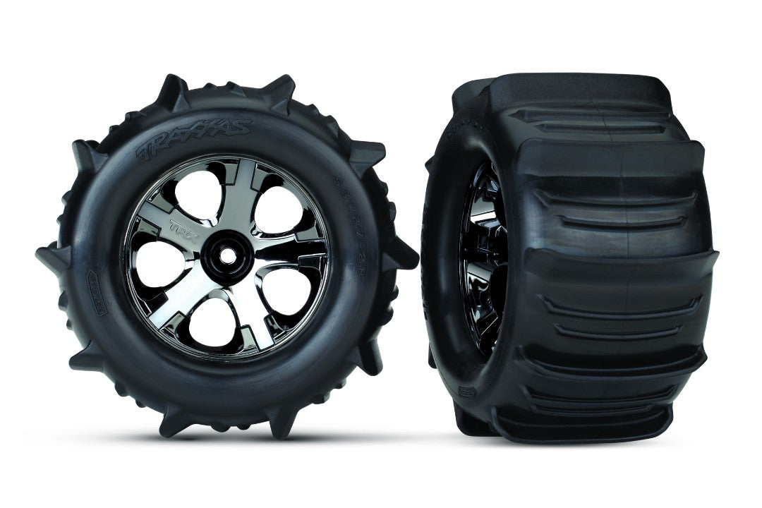 2.8" Paddle Tires, All-Star Black Chrome Wheels (x2) (TSM Rated)