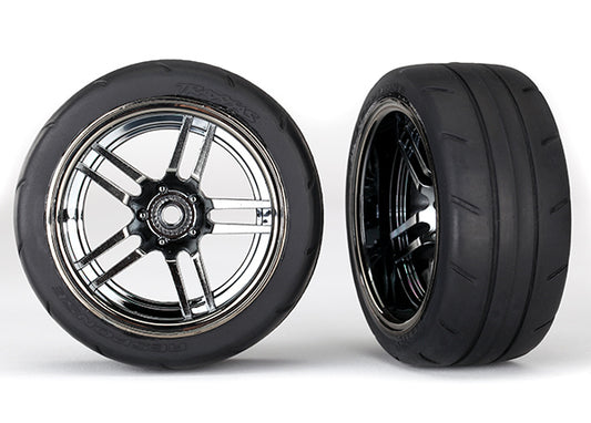 Traxxas Tires and wheels, glued chrome, 1.9" Response tires (Rear)