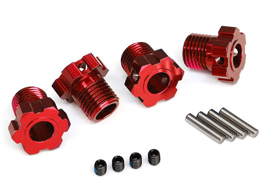 Wheel hubs, splined, 17mm (red-anodized) (x4)